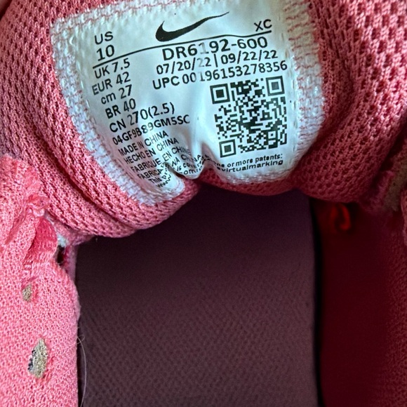 Nike Womens Court Air Zoom Vapor Pro 2 Tennis Shoes DR6192-600 Sz 10 Pink - Picture 9 of 11